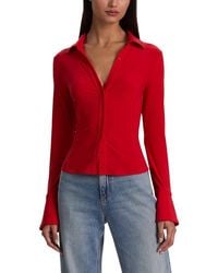 Alice + Olivia - Freya Fitted Nipped Waist Button-Down Top - Lyst