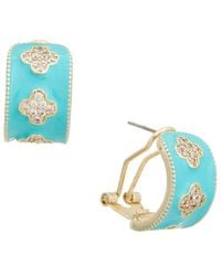 Juvell - 18K Plated Cz Hoop Earrings - Lyst