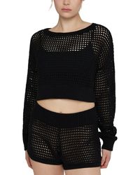 IVL COLLECTIVE - Knit Mesh Cropped Pullover - Lyst