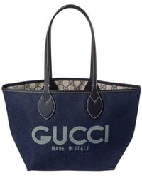Gucci - Totissima Small Reversible Denim & Leather Tote - Lyst