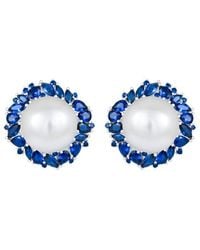 Splendid - 14Mm Pearl Cz Plated Earrings - Lyst