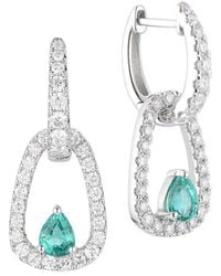 Gregg Ruth - 14K 1.42 Ct. Tw. Diamond & Emerald Two Way Huggie Earring - Lyst