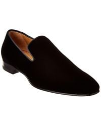 Christian Louboutin Grosgrain-trimmed Velvet Loafers - Black