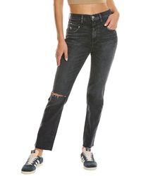 Hudson Jeans - Holly Washed Black High-rise Straight Jean - Lyst