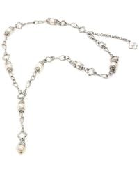 Gemstones - Diamond Select Cuts 0.1 Ct. Tw. Diamond 7-8Mm Pearl Necklace - Lyst