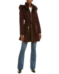 Laundry by Shelli Segal Belted Wool-blend Coat - Purple