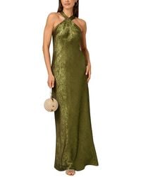 Adrianna Papell - Foiled Woven Halter Gown - Lyst