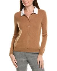 InCashmere - Removable Collar 100% Cashmere Cardigan - Lyst