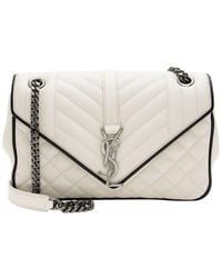 Saint Laurent - Mixed Matelasse Calfskin Monogram Soft Medium Shoulder Bag (Authentic Pre-Loved) - Lyst