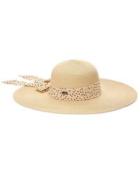 Surell - Accessories Bow Straw Sun Hat - Lyst