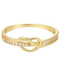 Adornia - 14K Plated Knot Cz Ring - Lyst