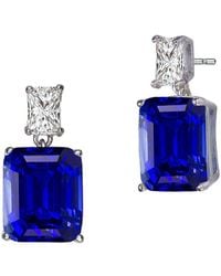 Rachel Glauber - Rhodium Plated Cz Studs - Lyst