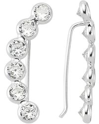 Amorium - 18k & Rhodium Plated Cz Ear Cuff - Lyst