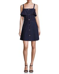 See By Chloé Button Front Denim A-line Dress - Blue