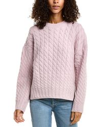 Theory - Karenia Cable Felted Wool & Cashmere-blend Sweater - Lyst