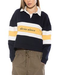 Alexia Admor - Lucian Collared Branded Rugby Shirt - Lyst