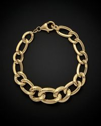 Italian Gold - 14k Graduated Twist Puffed Oval Link Bracelet - Lyst