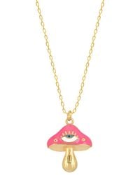 Gabi Rielle - 14k Over Silver Enamel Magic Mushroom Charm Necklace - Lyst