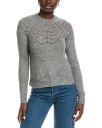 Autumn Cashmere - Scalloped Pointelle Yoke Cashmere & Silk-Blend Sweater - Lyst
