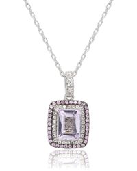 Suzy Levian - Silver 0.02 Ct. Tw. Diamond & Gemstone Pendant - Lyst
