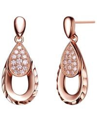 Genevive Jewelry - 18k Rose Gold Vermeil Cz Earrings - Lyst
