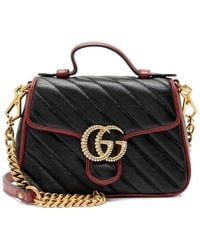 Gucci - Matelasse Leather Torchon Gg Marmont Mini Top Handle (Authentic Pre-Loved) - Lyst