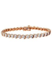 Haus of Brilliance - 14K Rose Over 0.10 Ct. Tw. Diamond Link Bracelet - Lyst