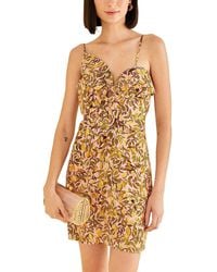 FARM Rio - Linen-Blend Mini Dress - Lyst