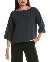 Eileen Fisher - Bateau Neck Box Top - Lyst