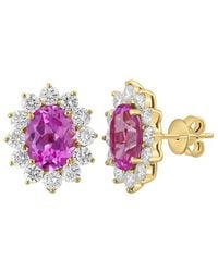 Effy Fine Jewelry - 14K 5.45 Ct. Tw. Lab-Grown Diamond & Lab-Grown Sapphire Earrings - Lyst
