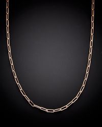 Italian Gold - 14k Italian Rose Gold Paperclip Chain Necklace - Lyst