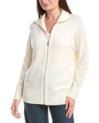 Lafayette 148 New York - Zip Front Wool & Cashmere-blend Sweater Jacket - Lyst