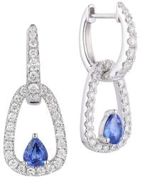 Gregg Ruth - 14K 1.57 Ct. Tw. Diamond & Sapphire Two Way Huggie Earring - Lyst