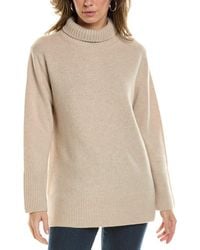 Vince - Mixed Gauge Turtleneck Wool & Cashmere-blend Tunic Sweater - Lyst