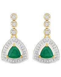 Diana M. Jewels - Fine Jewelry 14k 1.39 Ct. Tw. Diamond & Emerald Dangle Earrings - Lyst