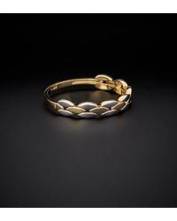 Italian Gold - 14k Italian Two-tone Gold Link Ring - Lyst