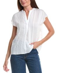 Vince - Drapey Stripe Band Collar Popover - Lyst