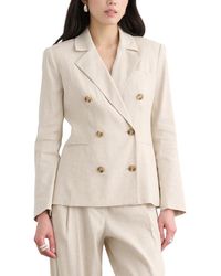 Toccin - Jazmin Double Breasted Linen-Blend Blazer - Lyst