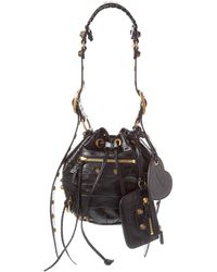 Balenciaga - Le Cagole Xs Croc-embossed Leather Bucket Bag - Lyst
