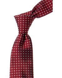 Canali - Red Square Silk Tie - Lyst