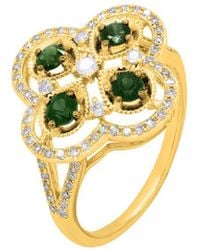 Diana M. Jewels - Fine Jewelry 14k 0.74 Ct. Tw. Diamond & Emerald Half-eternity Ring - Lyst