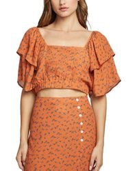 Chaser Brand - Kinney Flutter Sleeve Crop Top - Lyst