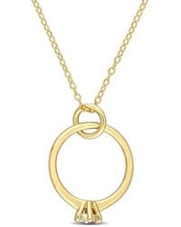 Rina Limor - Gold Over Silver 0.02 Ct. Tw. Diamond Pendant Necklace - Lyst