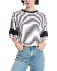 Sundry - Boxy Blocked Linen-Blend T-Shirt - Lyst