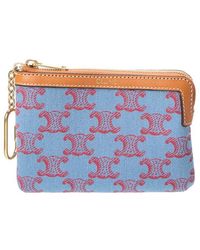 Celine - Triomphe Canvas & Leather Coin Purse - Lyst