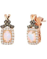 Le Vian - Le Vian 14k Strawberry Gold 1.00 Ct. Tw. Diamond & Opal Earrings - Lyst