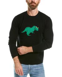 Loft 604 Dino Embroidery Crewneck Sweater - Black