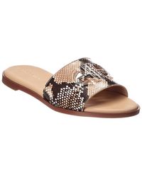 Cole Haan - Flynn Snake-Embossed Leather Sandal - Lyst