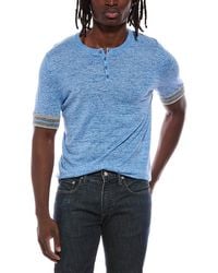 Autumn Cashmere - Striped Trim Henley Shirt - Lyst