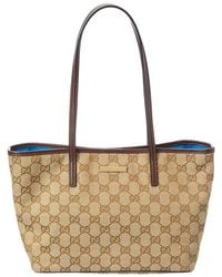 Gucci - Tribeca Small GG Canvas & Leather Tote - Lyst